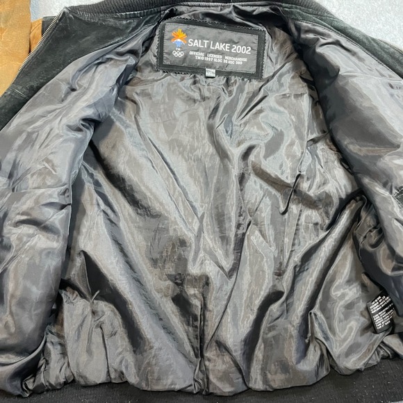 Salt Lake 2002 Winter Olympics Bomber Jacket Mens XL Suede Leather - Picture 9 of 16